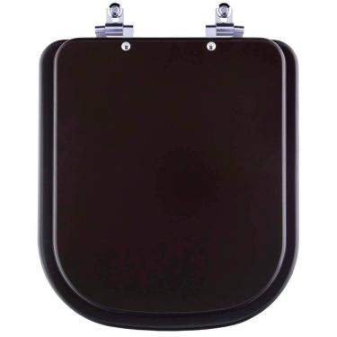 Imagem de Tampa De Vaso Sanitário Com Amortecedor Piano Marrom Fosco Para Bacia Deca