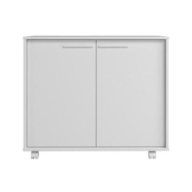 Imagem de Balcão em MDP com 2 Portas 2 Prateleiras e 4 Pés com Rodízios BRV Móve