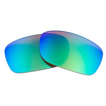 Imagem de Lentes de reposição polarizadas compatíveis com óculos de sol Oakley Five Squared - Fabricado nos EUA - marrom com espelho verde