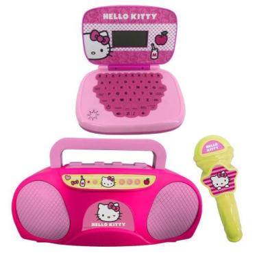 Imagem de Kit Hello Kitty - Laptop Infantil Bilíngue + Boombox Karaoke - Candide