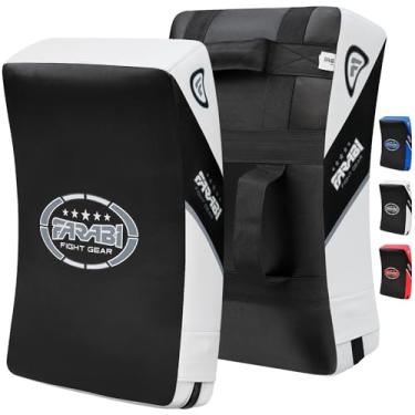 Imagem de Luvas de perfuração com foco no foco do alvo de ataque tailandês MMA Muay Thai Quad Boxing MMA Chuteiras de Muay Thai Artial Arts MMA Luvas de perfuração Tai Strike Treinamento KickShield Kicking Luva alvo Kick Strike pad, White Black