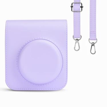 Imagem de Rieibi Capa Para Câmera Fuji Instax Mini 12 - Bolsa De Transporte Fujifilm Instant Com Alça Roxa