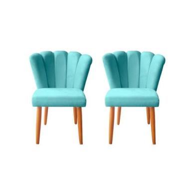 Imagem de Kit 2 Cadeiras Poltrona Sala de Jantar Penteadeira Reforçada Decorativ