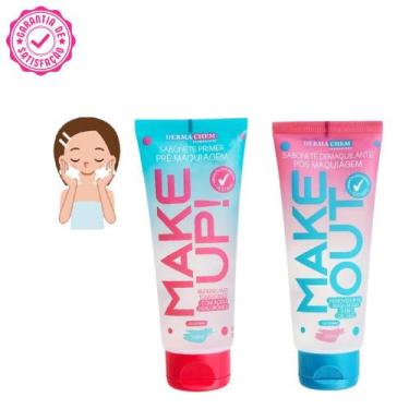 Imagem de KIT 2 Sabonetes Pré Maquiagem MAKE UP E Pós Maquiagem MAKE OUT Dermach