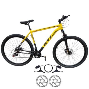 Imagem de Bicicleta Aro 29 GTI Roma 21V MTB Index Disco Hidráulico Suspensão 80mm Unissex (Amarelo/Preto, 15)