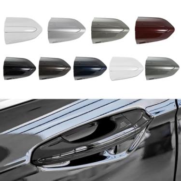 Imagem de CZShiYue Tampa de trava de maçaneta externa dianteira esquerda do carro serve para Ford Fusion 2013 2014 2015 2016 2017 2018 2019 2020 DS7Z 54218A15-DC Maçaneta de porta tampa de moldura cinza