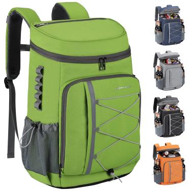 Imagem de Maelstrom Mochila térmica com 35 latas, à prova de vazamento, bolsa térmica térmica térmica, mochila térmica de viagem para praia, acampamento, compras, caiaque, pesca, caminhadas, verde