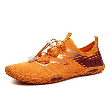 Imagem de Water Shoes – Meias aquáticas de secagem rápida, para surf, ioga, hidroginástica, L - amarelo laranja, 15 Women/13.5 Men