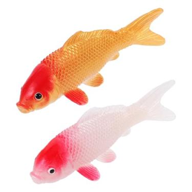 Imagem de TOYANDONA 2 Peças Mini Enfeites De Peixe Koi - Decoração De Peixinho Dourado De Plástico Flutuante Para Aquário Micro Paisagem Lago De Casa De Bonecas Simulação De Cena Aquática E