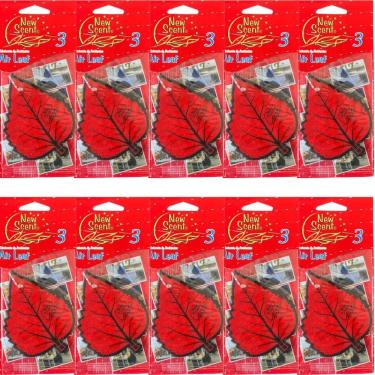 Imagem de Kit 10 Folha Aromatizantes Cheirinho Carro e Ambiente QUASAR Air Leaf New Scent