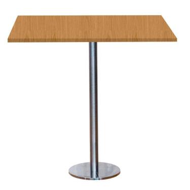 Imagem de Mesa Pisa Beta Bistrô Fratini 107,50cm (a) Disco Redondo Inox Tampo Mdp Quadrado Samba 60cm (l)