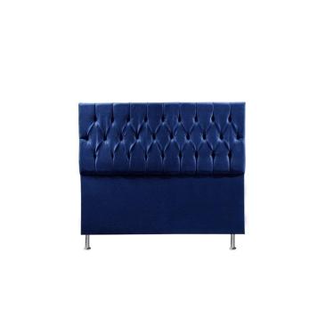 Imagem de Cabeceira Madrid 1,95 Cm Para Cama Box King Suede Azul