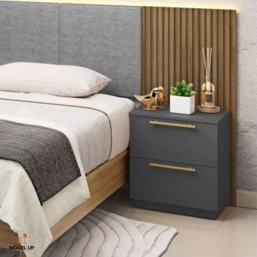 Imagem de Mesa De Cabeceira 2 Gavetas 50cm Dubai - Vlr Móveis Cor: Alasca
