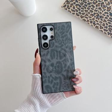 Imagem de YOGISU Capa de couro TPU com estampa de leopardo retrô para Samsung S25Plus (para Samsung S25Plus/preto)
