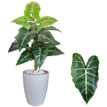 Imagem de Planta Artificial Jiboia Com Vaso Completo Pedra Decoração - Flor Imp