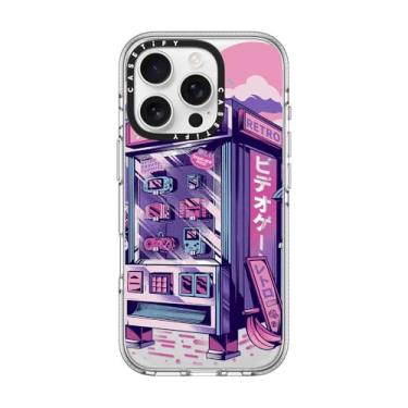 Imagem de CASETiFY Capa transparente para iPhone 16 Pro [não amarela/2 m. Proteção contra quedas de grau militar/compatível com Magsafe] - Máquina de venda automática retrô - transparente