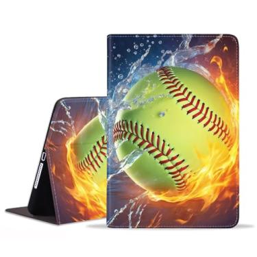 Imagem de JDHJFBFJNP Capa para Samsung Galaxy Tab S10 FE+/S10 FE Plus 13,1 polegadas 2025 (Modelo: SM-X620/X626B), capa fólio de couro PU premium com suporte para hibernar/despertar automático, queima softball