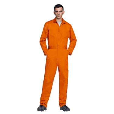 Imagem de MCJC Macacões para homens, macacão adulto, uniforme de trabalho de mecânico, fantasia de assassino de terror de Halloween, Laranja, M