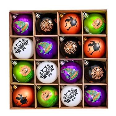 Imagem de Badiman 16x Bolas Penduradas de Halloween, Pingentes Criativos para Fotos, Decorações Portáteis de 2,36 Polegadas para de Halloween para Festa de