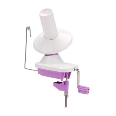 Imagem de Vaveren Enrolador de fios manual prático, máquina compacta de enrolar lã, suporte para bolas de lã para bordados, Roxo