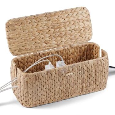 Imagem de Caixa organizadora de cabos com tampa, caixa organizadora de cabos de jacinto de água (conjunto de 1)