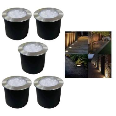 Imagem de 5 Embutido Solo 5w Balizador Led Blindado Ip67 Inox Spot Chão Piso - M