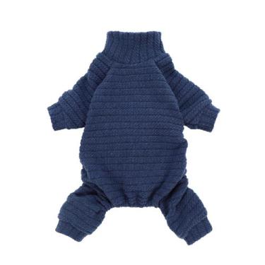 Imagem de Suéter para cães Fitwarm de gola alta tricotado azul térmico pequeno