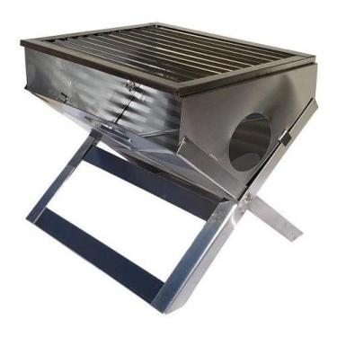Imagem de Churrasqueira Portátil Maleta Inox Carvão Camping - suportel, Inox