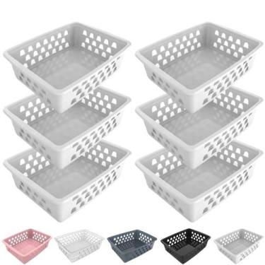 Imagem de Kit 6 Cesto Organizador Multiuso Decorativo Grande 25x20 cm - Uninjet,