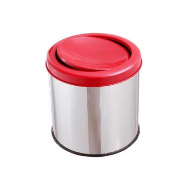 Imagem de Lixeira Inox Para Banheiro Reciclável 20 Litros Com Tampa - CM Design,