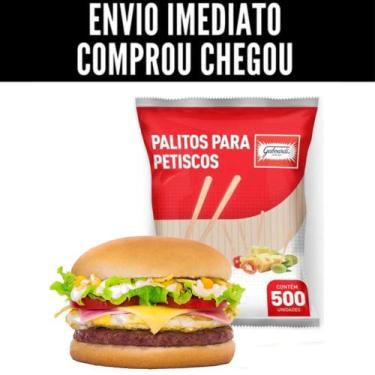 Imagem de 500 palito hambúrguer gourmet petiscos - 9cm gaboardi