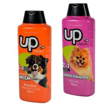 Imagem de Kit Banho Shampoo Pet 750ml + Condicionador Pet 750ml Up Clean  - Dog 