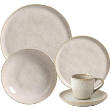 Imagem de Aparelho de Jantar 20 Peças Porto Brasil Cerâmica Off White Mesa Posta