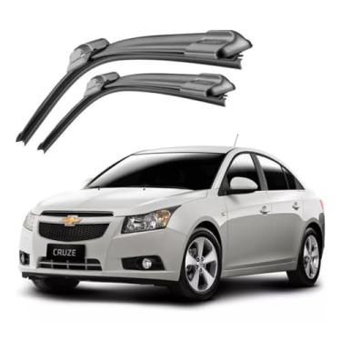 Imagem de PAR DE PALHETA LIMPADOR DE PARA-BRISA DIANTEIRA EM SILICONE CHEVROLET CRUZE de 2011 até 2016 - MARCA TIGER AUTO