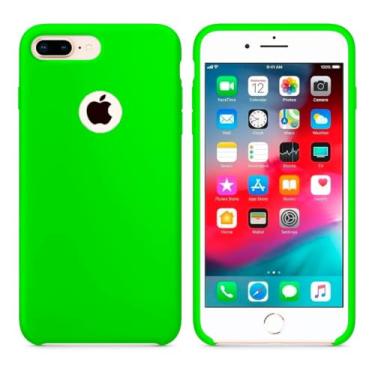 Imagem de Case Capa Capinha Silicone Aveludado pra iPhone 7 Plus e 8 Plus Verde