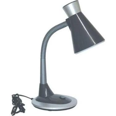 Imagem de Luminária De Mesa Escritório Taschibra Com Soquete E27 Cinza