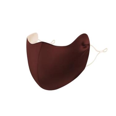 Imagem de SilRiver Máscara de seda Beauty – Proteção solar FPS 50+, adequada para acne e recuperação pós-laser, design de dupla face para pele sensível, Coffee & Moon White, tamanho �nico