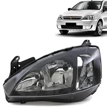Imagem de FAROL CORSA SEDAN E MONTANA 2008 ATÉ 2012 LE MASCARA NEGRA USA LAMPADA H7 E H1