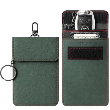 Imagem de VULKIT 1 bolsa Faraday para chaveiro, bolsa de bloqueio de sinal de chave de carro com gancho e chaveiro RFID antifurto Faraday protetor de chaveiro