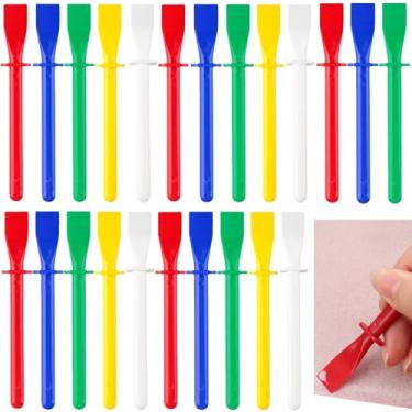 Imagem de KuuGuu Conjunto de 25 peças de espalhador de esfregaço de plástico colorido, pincel de cola de silicone, aplicadores de plástico, colas, adesivos, colas, adesivos, acessórios para projetos artesanais