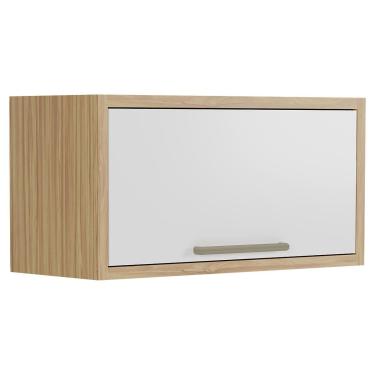 Imagem de Módulo Cozinha Ronipa Syrah Armário Geladeira c/ 1 Porta Basculante 80cm Amendoa/Off White-Ronipa