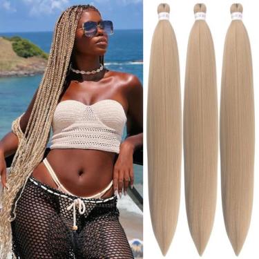 Imagem de Extensão de cabelo trançada Gozill Ash Blonde pré-esticada 76cm