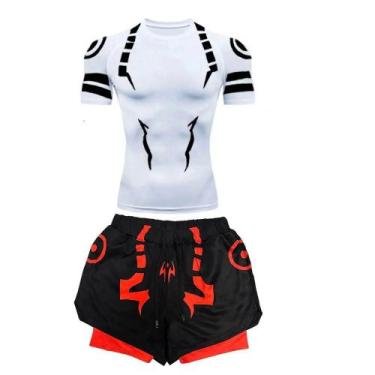 Imagem de Conjunto de Fitness Jujutsu Kaisen Masculino - Camisa 3D de Secagem Rá