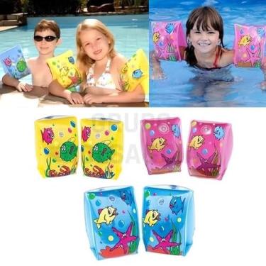 Imagem de Kit 5 Pares Bóia Inflável De Braço Infantil Piscina Natação Colorido