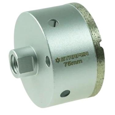 Imagem de Broca Serra Copo Diamantada 75mm Rosca M14 para Esmerilhadeira Furos L