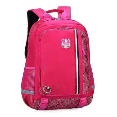 Imagem de Mochilas infantis lado aberto mochila escolar à prova d'água rosa - HU