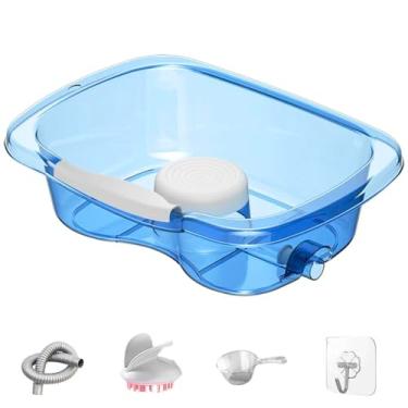 Imagem de Tigela de xampu portátil – lavatório portátil para lavagem de cabelo, bandeja de lavagem de cabelo para pia em casa para idosos, idosos e acamados
