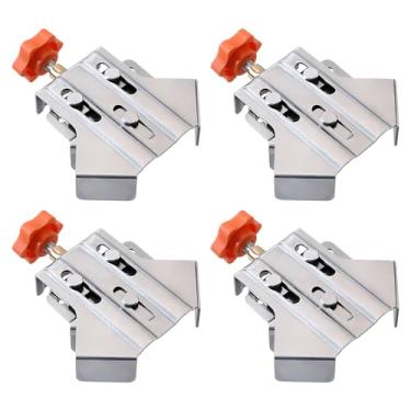 Imagem de Owfeel 4 braçadeiras de canto direito de aço inoxidável, braçadeira de ângulo reto de 90 graus para marcenaria, fixador de clipe de ângulo reto, grampos de alça única para marcenaria, moldura de foto