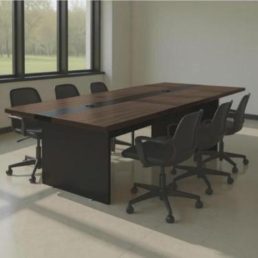 Imagem de Mesa de Reunião Executiva 6 lugares Premium 2,40m Freijó - Mais de Cas