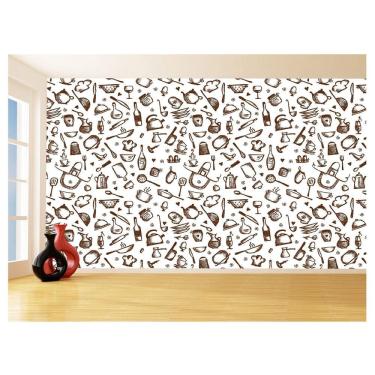 Imagem de Papel De Parede 3D Textura Cozinha Café Comida 3,5M Txt202